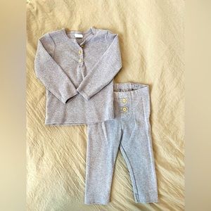 H&M ribbed Lavender set 9-12m